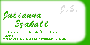 julianna szakall business card